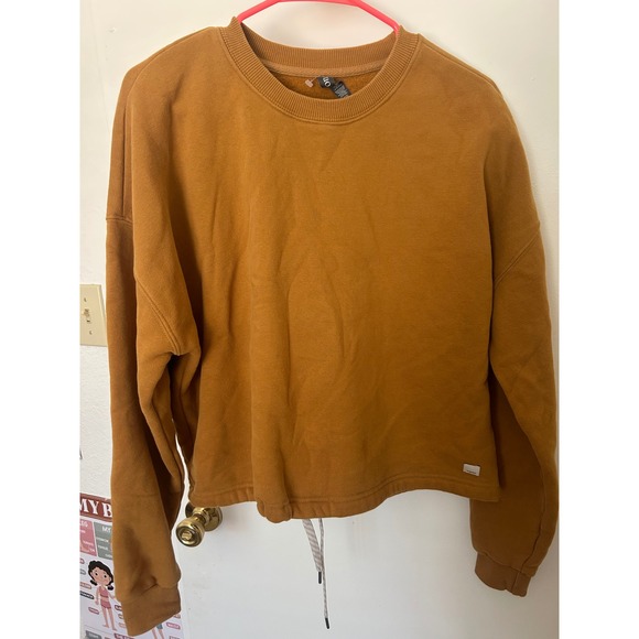 Vuori Tops - Vuori Restore Sweatshirt Women M Brown Crewneck Pullover Cropped Drawstring Hem